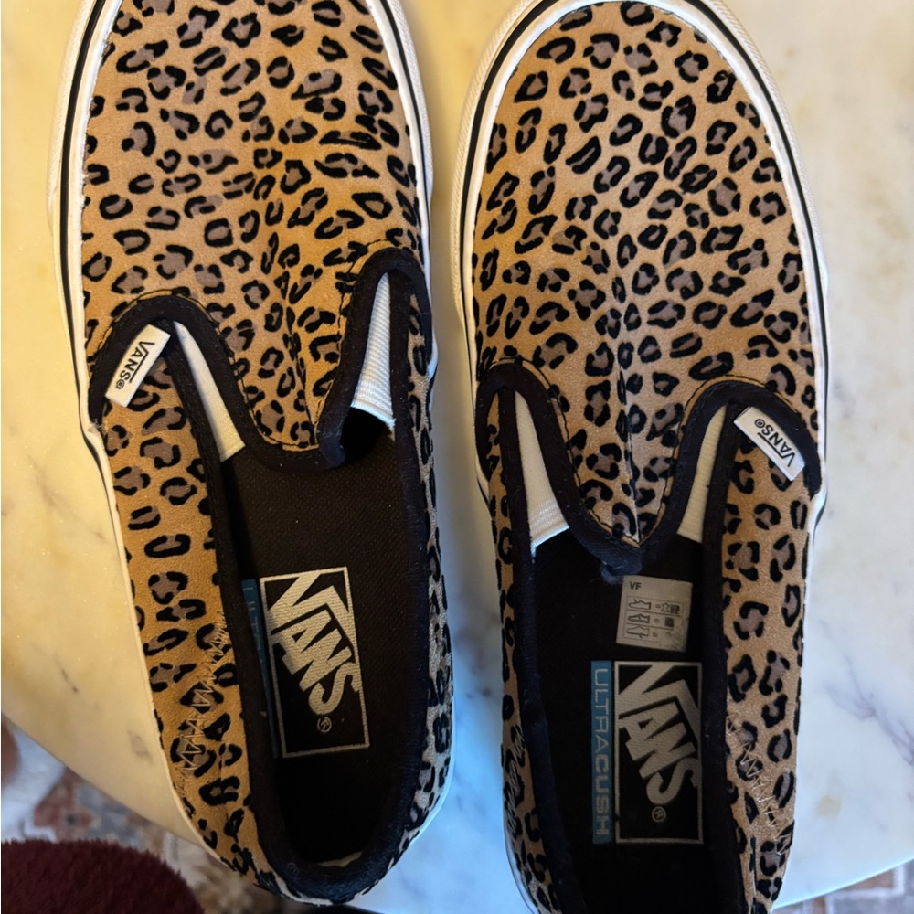 Vans Leopard Print Slip-On Sneakers